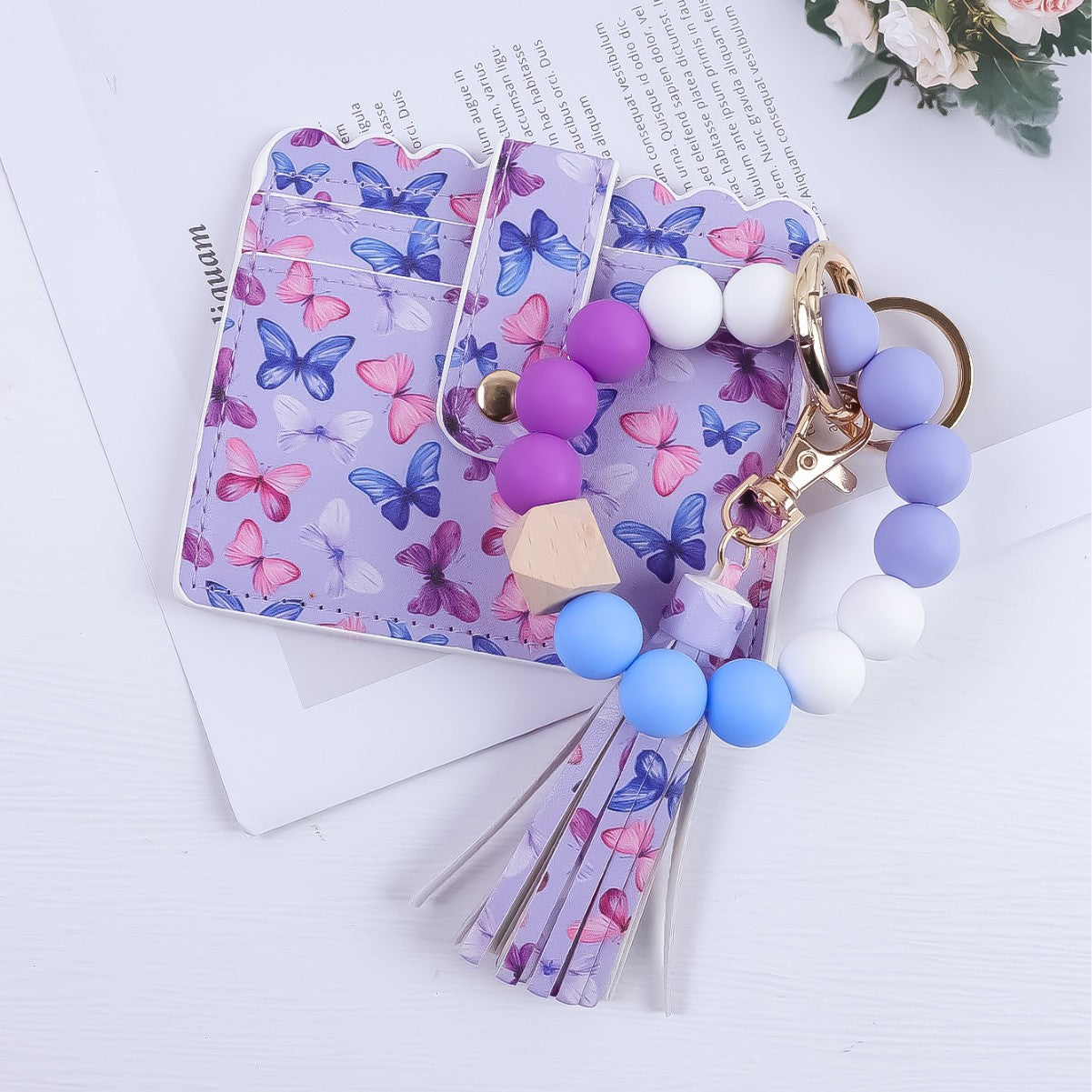 Wholesale Butterfly Print Wallet Keychain